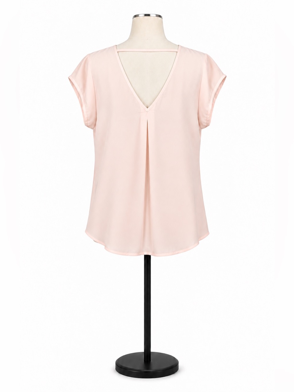 DR2 Light Pink V-Neck Blouse Size XL | Short Sleeve